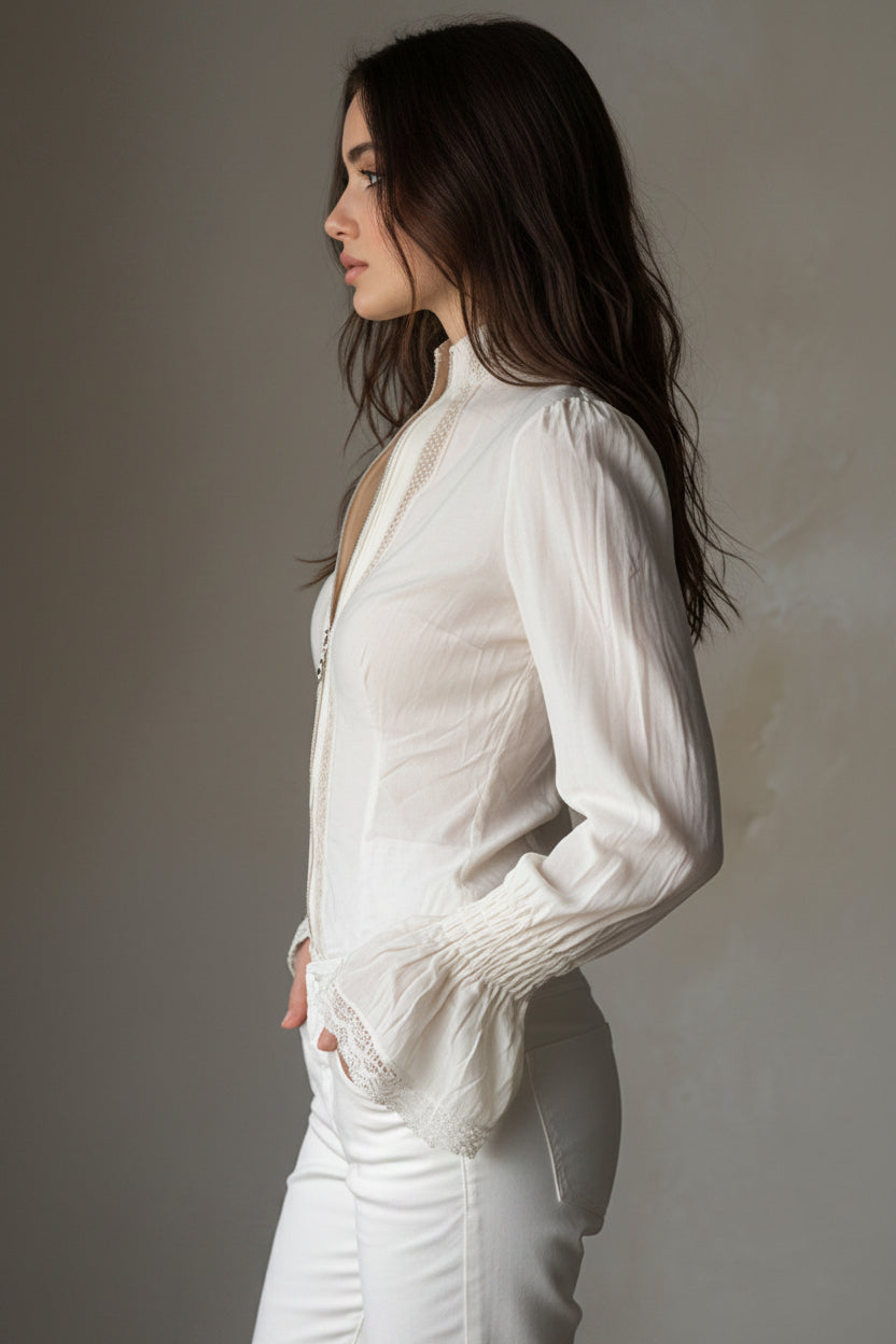 Blusa Paula - Bohemia con Encaje y Mangas Acampanadas