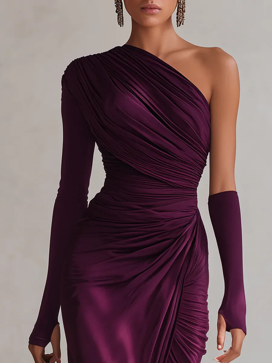 Vestido Viola - Maxivestido de tacto suave y un solo hombro