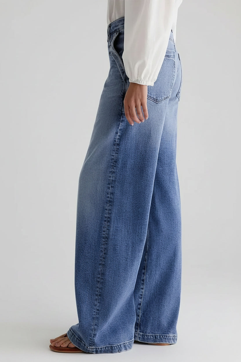 Pantalón Julieta - Pierna Ancha con Lavado Vintage