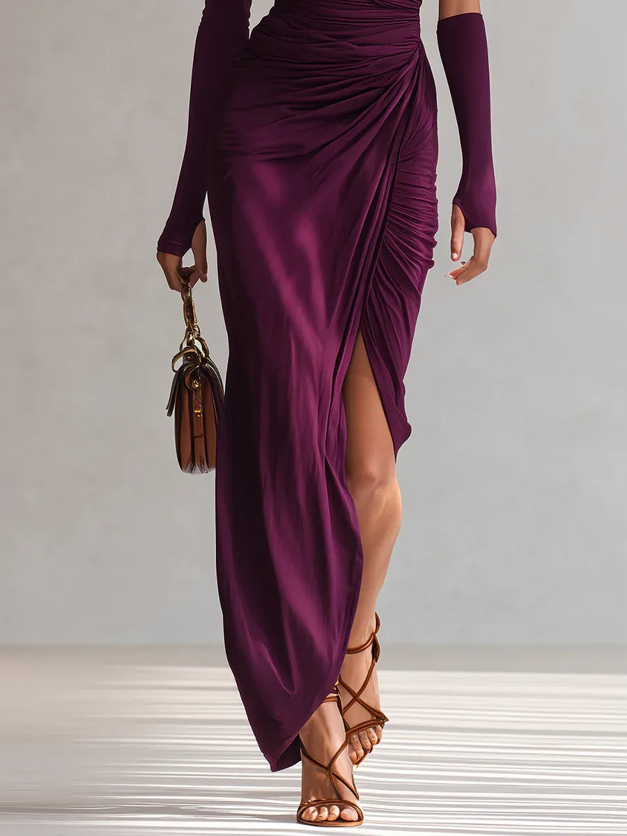 Vestido Viola - Maxivestido de tacto suave y un solo hombro