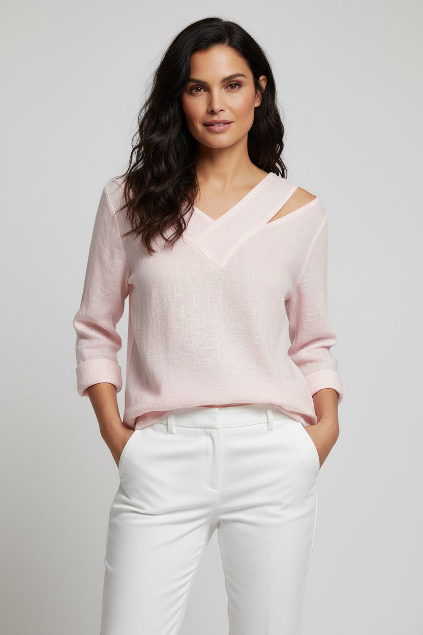 Blusa Carolina - Hombros Descubiertos con Escote en V y Tacto Suave