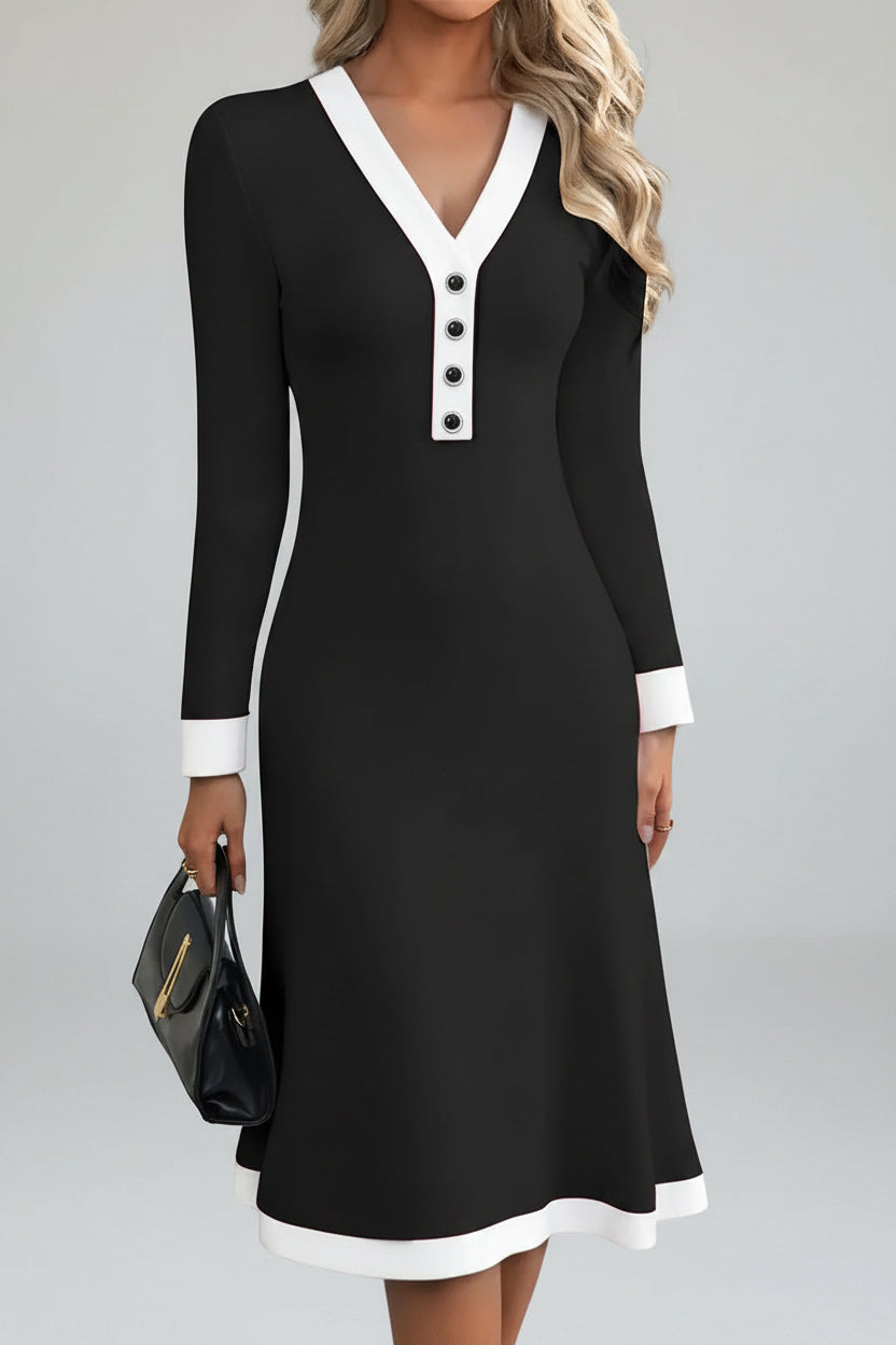 Vestido Selena - Midi con Escote en V y Tacto Suave