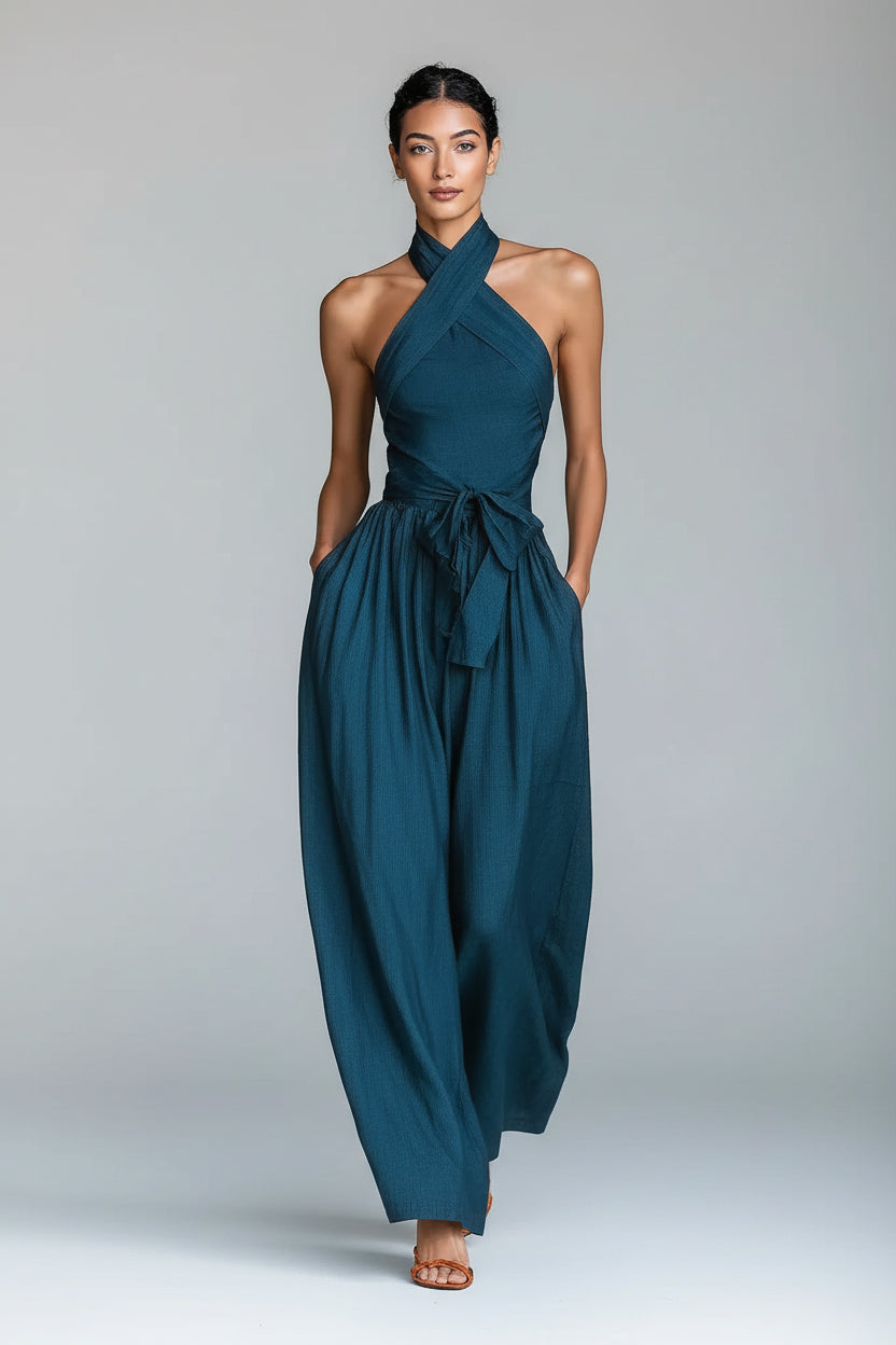 Enterizo Eva - Pierna ancha con escote halter