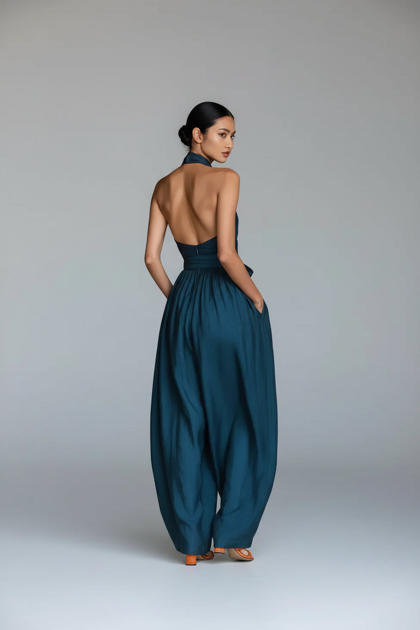 Enterizo Eva - Pierna ancha con escote halter