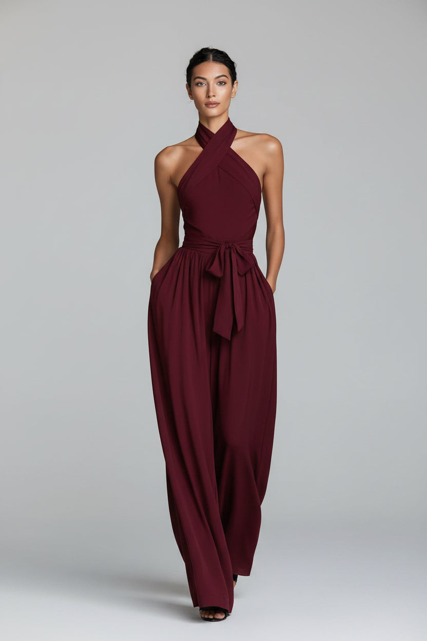 Enterizo Eva - Pierna ancha con escote halter
