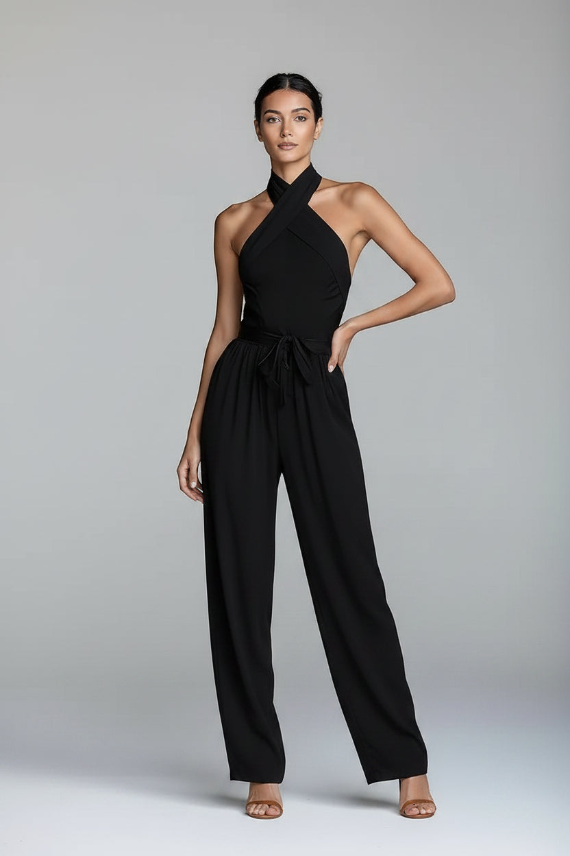 Enterizo Eva - Pierna ancha con escote halter