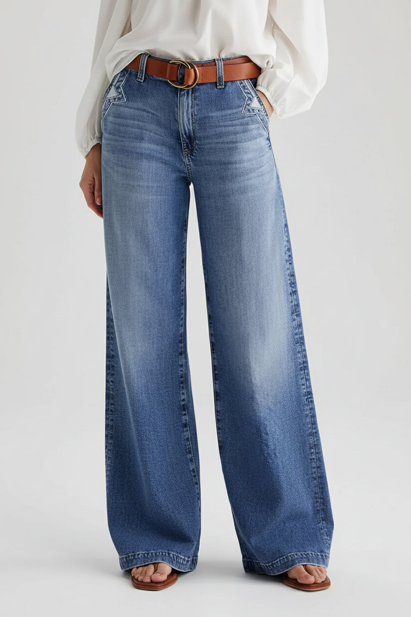 Pantalón Julieta - Pierna Ancha con Lavado Vintage