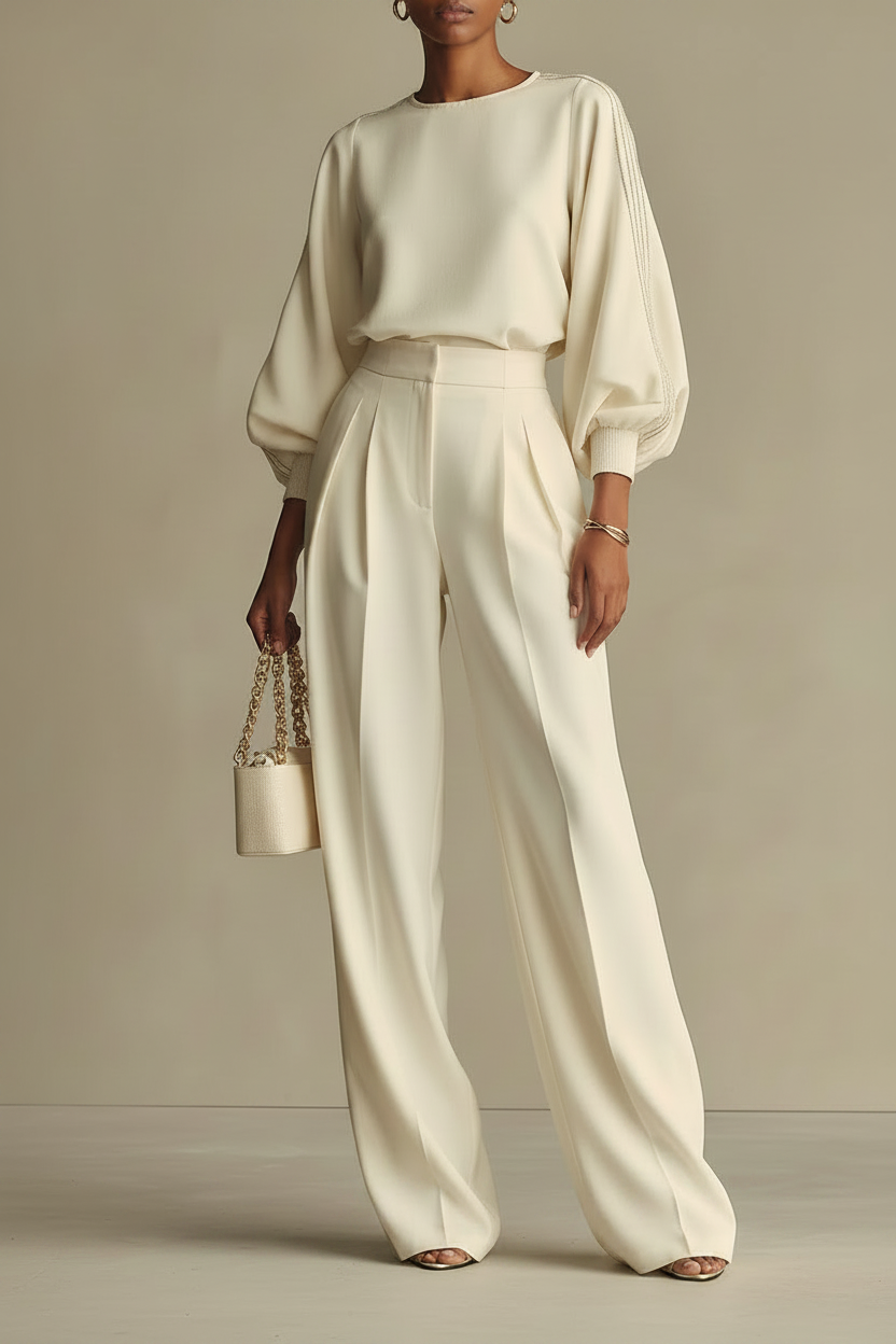 Conjunto Vega -  Pantalón Palazzo de Tacto Suave
