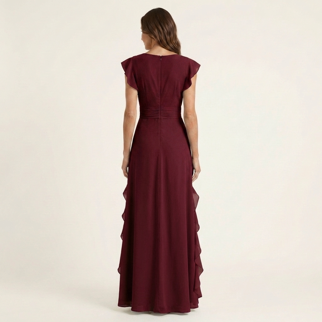 Vestido Delfi - Elegante largo con volantes