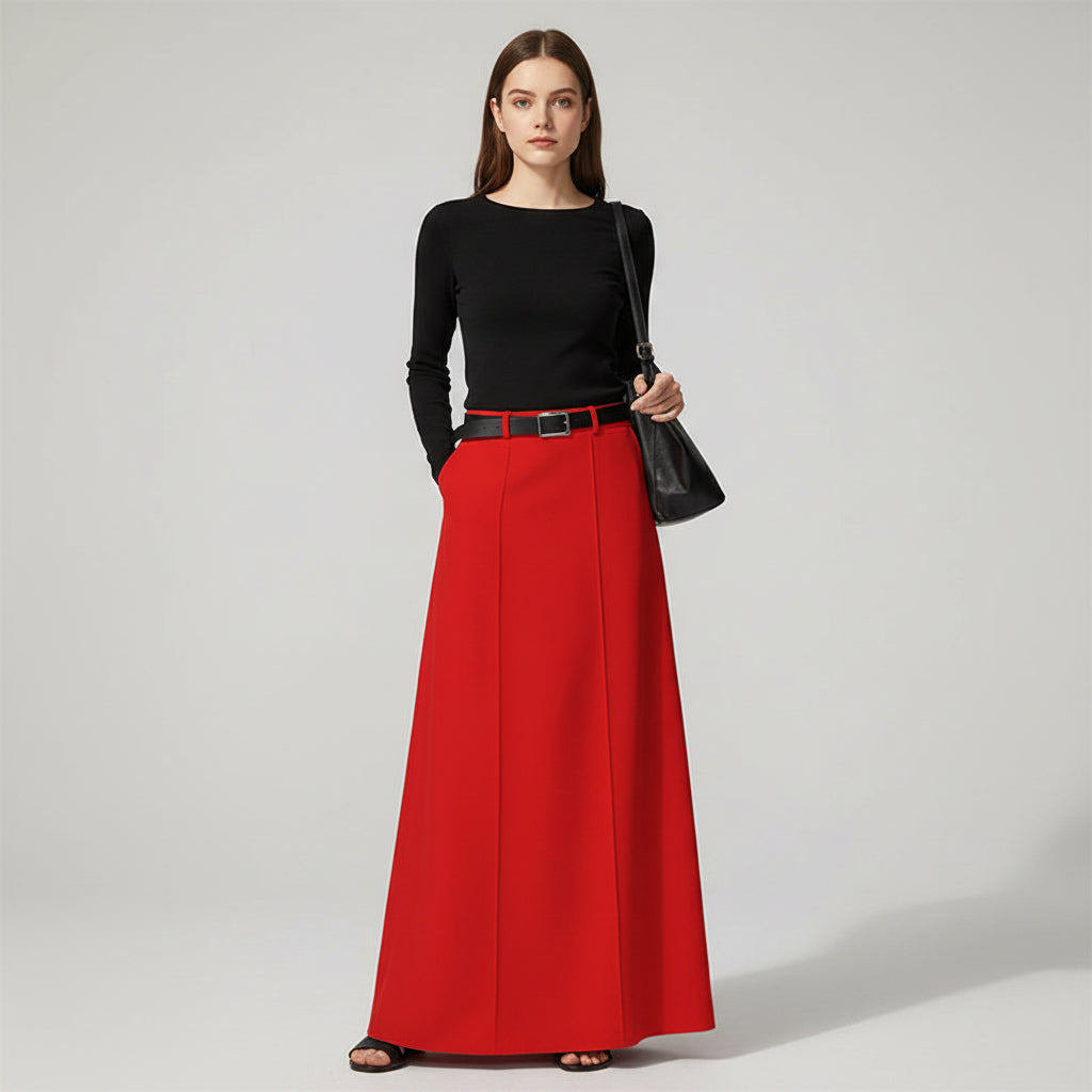 Falda Laura - Maxi de Corte en A y Tacto Suave
